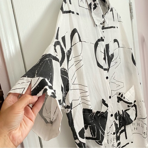 Ella Zhu Women's 1/2 Sleeve Long Shirt with Irregular Hem ( GY1828 ) Size OS - Picture 5 of 14